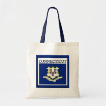 Connecticut State Flag Design Budget Canvas Bag