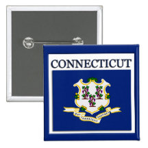 Connecticut State Flag Design Button