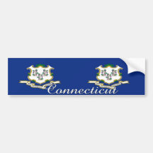 Connecticut State Flag Sticker Bumper Sticker