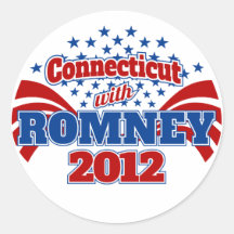 Connecticut with Romney 2012 Pegatinas