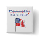 Connolly for Congress Patriotic American Flag buttons