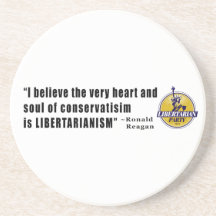 Conservatism Quote by President Ronald Reagan Beverage Coaster