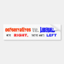 Conservatives Vs Liberals Sticker Bumper Stickers