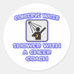 Conserve Water .. Shower With a Cheer Coach Stickers