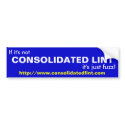 CONSOLIDATED LINT bumper stickers