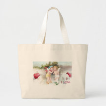 Conspiring Cupids in Cloud Canvas Bag