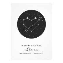 Constellation Heart Save the Date Personalised Invite