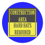 CONSTRUCTION AREA - HARD HATS REQUIRED STICKER