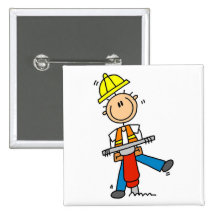 Construction Jack Hammer T-shirts and Gifts Buttons