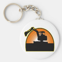 construction mechanical digger excavator key chains