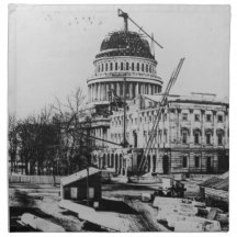 Construction of the U.S. Capitol Dome Printed Napkins