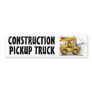 Construction Pickup Truck Crane Bumper Sticker