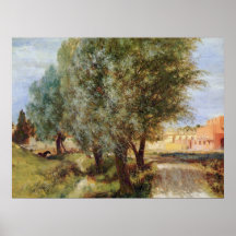 Construction site with willows Poster