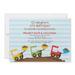 Construction trucks Birthday Party for boys invitations