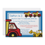 Construction Trucks/ Photo invitations