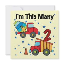 Construction Vehicles 2nd Birthday Gifts