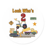 Construction Vehicles 2nd Birthday Sticker