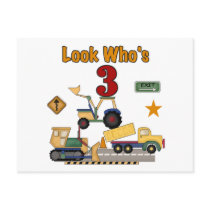 Construction Vehicles 3rd Birthday Tshirts Post Card
