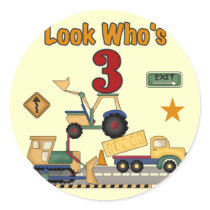 Construction Vehicles 3rd Birthday Tshirts Stickers