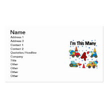 Construction Vehicles 4th Birthday T-shirts Business Card