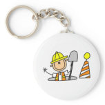 Construction Worker in Manhole Tshirts and Gifts keychains