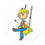 Construction Worker on High Rise Stickers