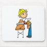 Construction Worker Sawing Board Mousepad
