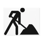 construction worker sign postcards