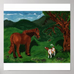 Consultation - Horse and Fox Hound Print
