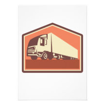 Container Truck and Trailer Flames Retro Announcements