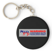 Contains nuts anti liberal bumper sticker key chain