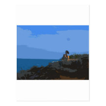 Contemplating the Stillness of the Sea Post Cards