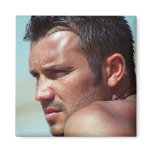 Contemplation on a Handsome Face Fridge Magnet