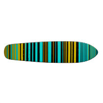 Contemporary aqua blue gold and black stripes