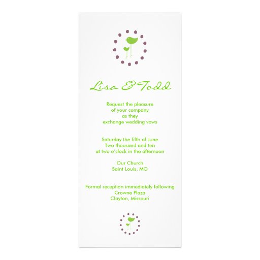 Contemporary Bird Wedding Invitation