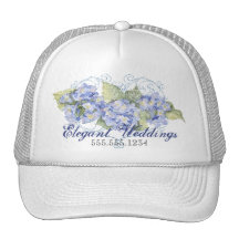 Contemporary Blue Hydrangeas Business Logo Hat