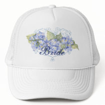 Contemporary Blue Hydrangeas Wedding Bride Shirt Mesh Hat