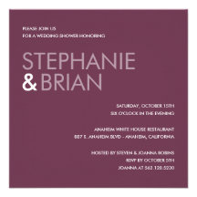 Contemporary Charm Wedding Shower Invites (Plum)