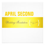 Contemporary + classy/ yellow + white custom invites