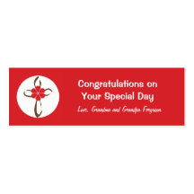 Contemporary Cross Gift Tag in Red Business Card Templates