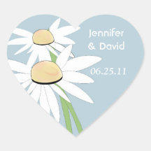 Contemporary Daisy Wedding Envelope Seal Stickers