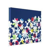Contemporary Floral Pattern Gallery Wrapped Canvas