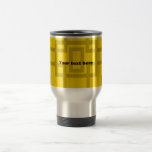 Contemporary gold squares on yellow mugs