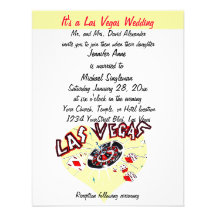Contemporary Las Vegas Wedding Heart Custom Announcements