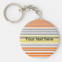 Contemporary orange and yellow horizontal stripes key chain