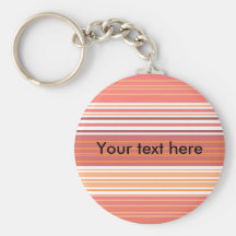 Contemporary pink white and orange stripes key chains