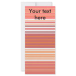 Contemporary pink white and orange stripes rack cards
