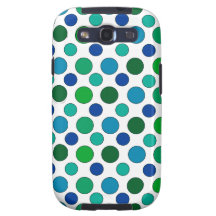 Contemporary Polka Dot Pattern in Blues and Greens Galaxy SIII Case