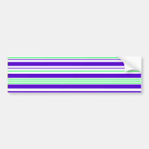 Contemporary purple white and green stripes bumper sticker
