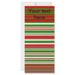 Contemporary red green and white stripes rack cards